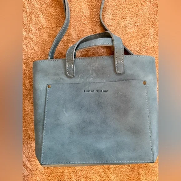 Portland Leather Mini Crossbody in Aqua - Picture 2 of 6